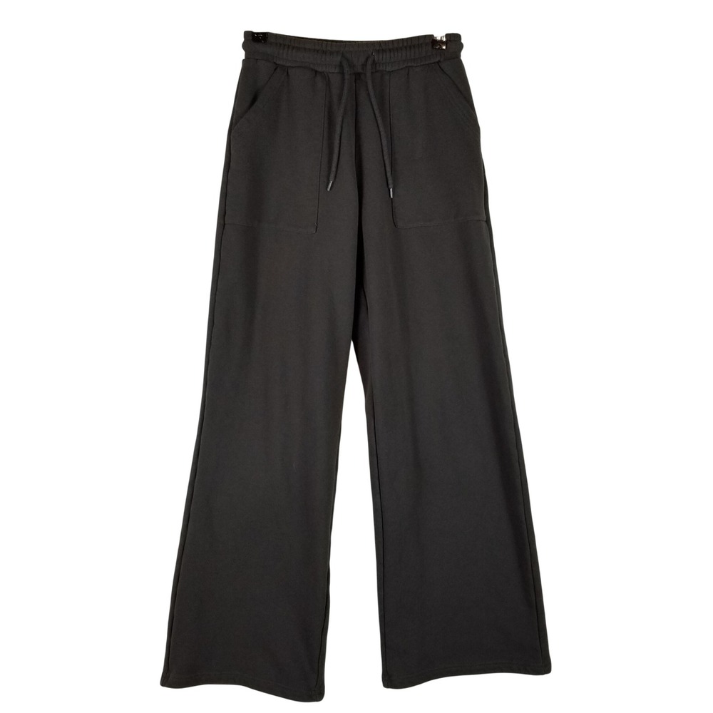 White Fox Sweatpants Women XS Dark Gray Wide Leg Fleece Drawstring Lounge Pants